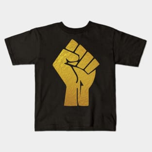 Black Lives Matter Fist Gold Kids T-Shirt